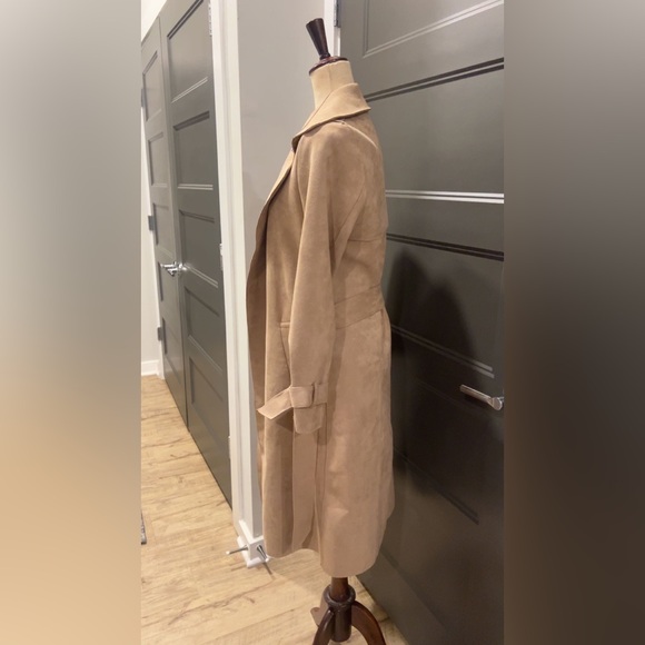 🇺🇸Lulus vegan suede trench coat sz S - Picture 11 of 13